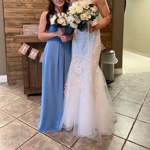 Steel blue Azazie dress